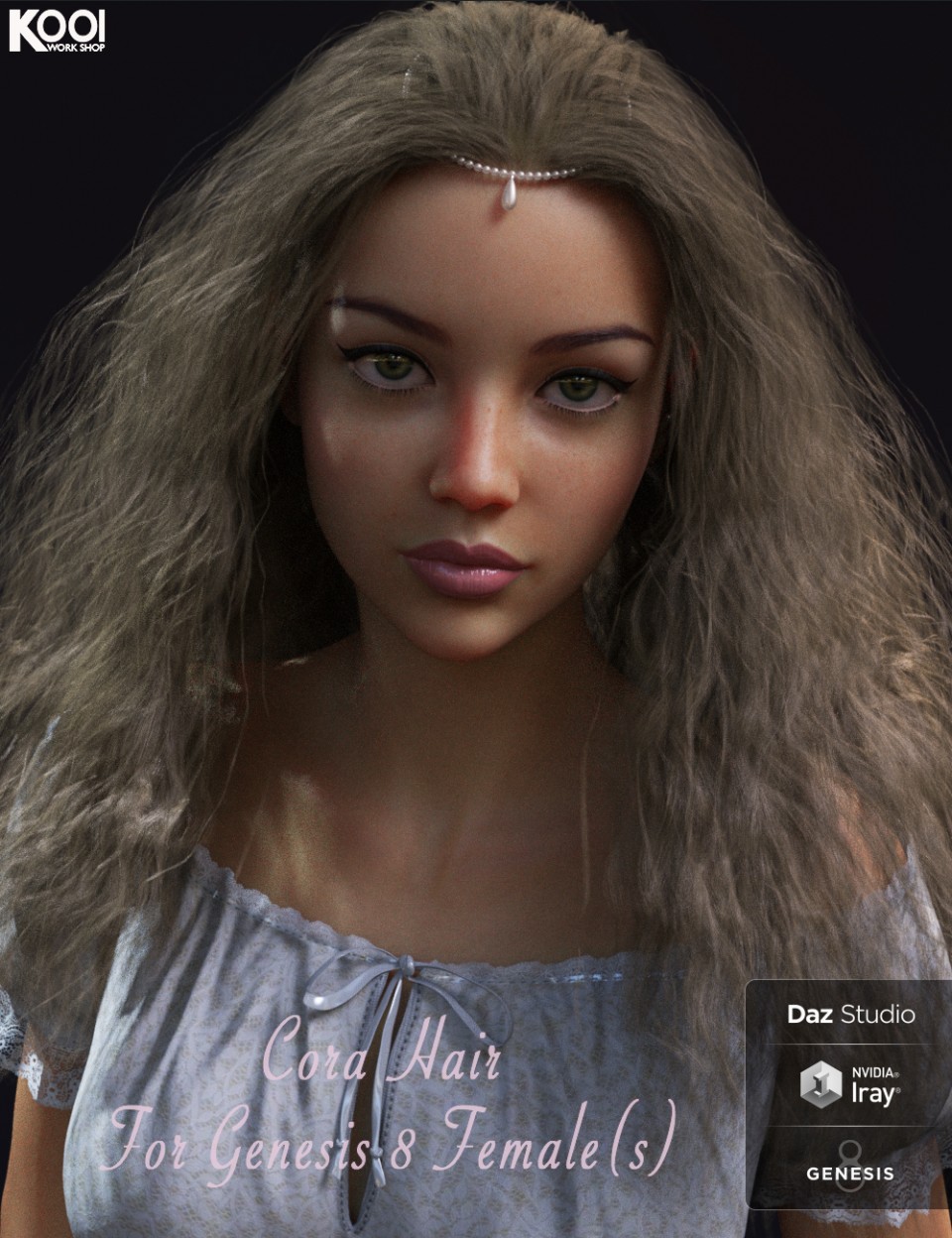 Cora Hair for Genesis 8 Female(s)_DAZ3D下载站