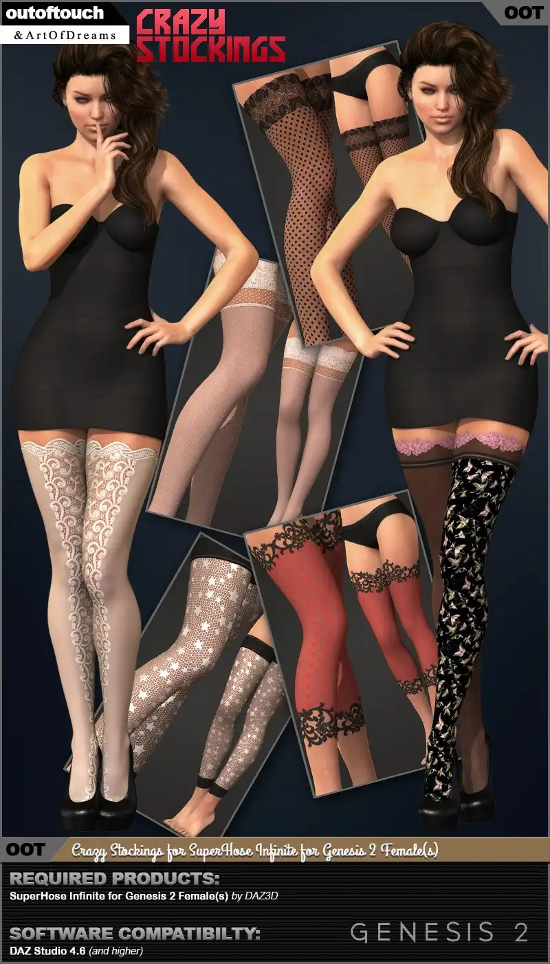 Crazy Stockings for SuperHose Infinite_DAZ3DDL