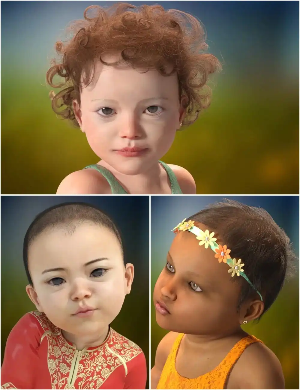 Cute Baby Hairs for Genesis 8 Female(s)_DAZ3D下载站
