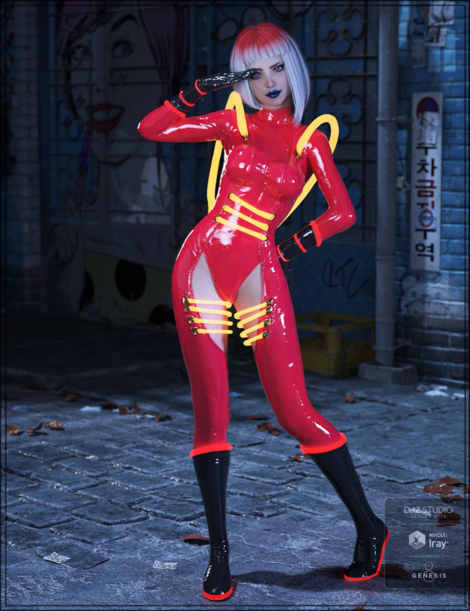 Cyber Neon Catsuit for Genesis 8 Female(s)_DAZ3D下载站