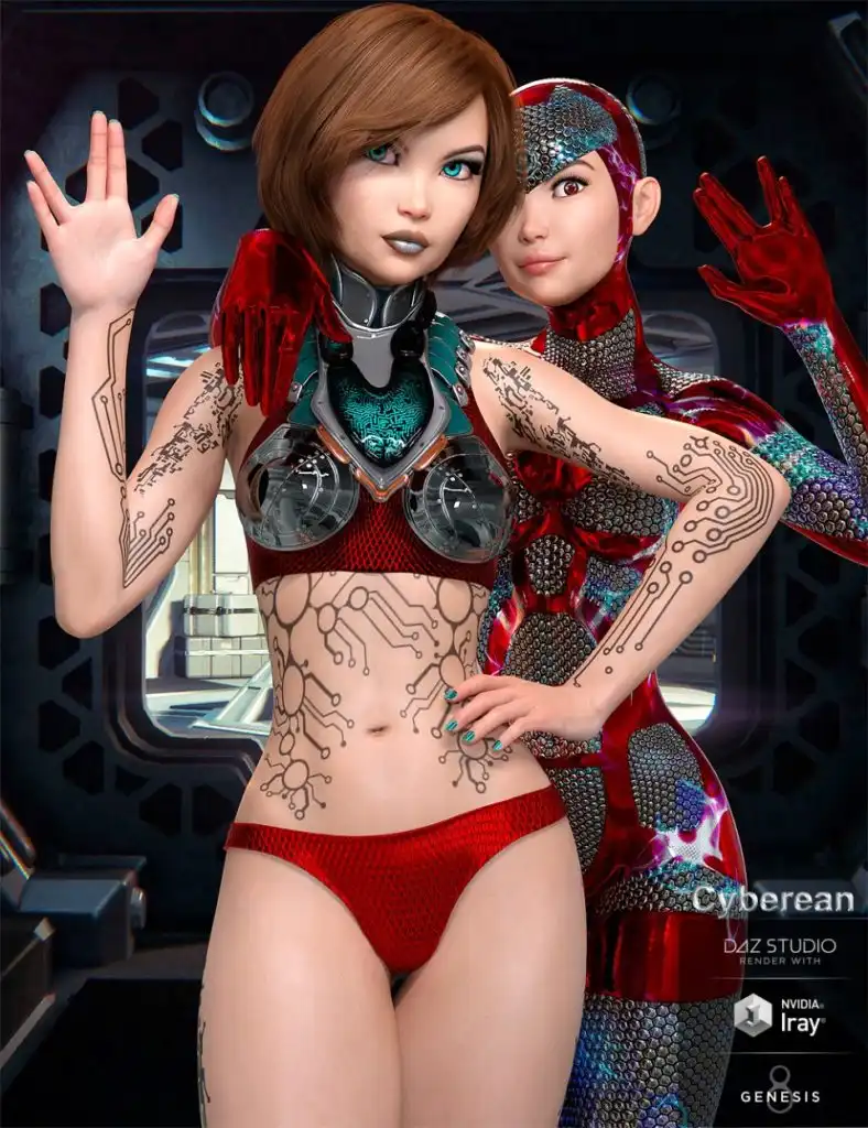 Cyberean Character and Bodysuit for Genesis 8 Female_DAZ3D下载站