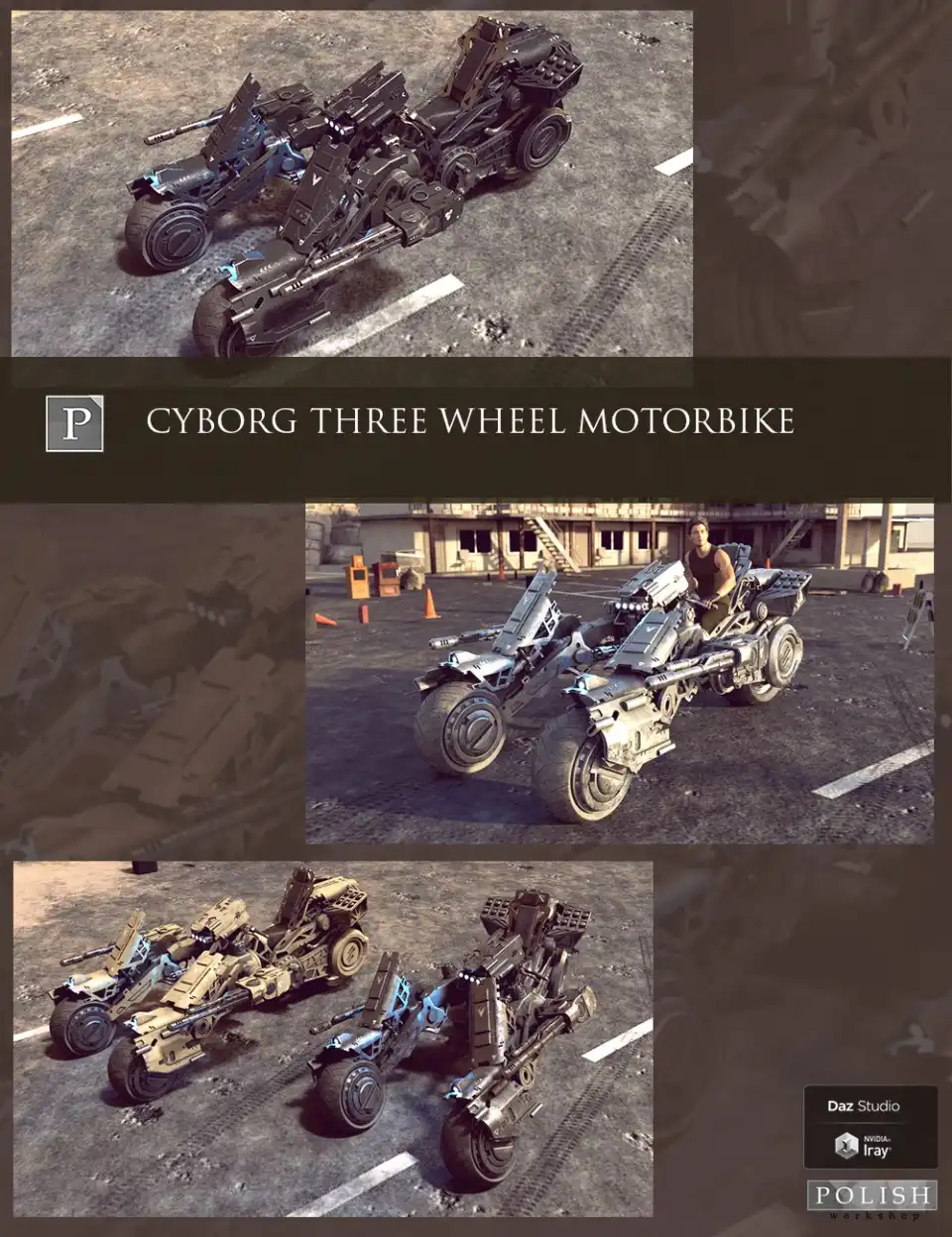 Cyborg Three Wheel Motorbike_DAZ3DDL