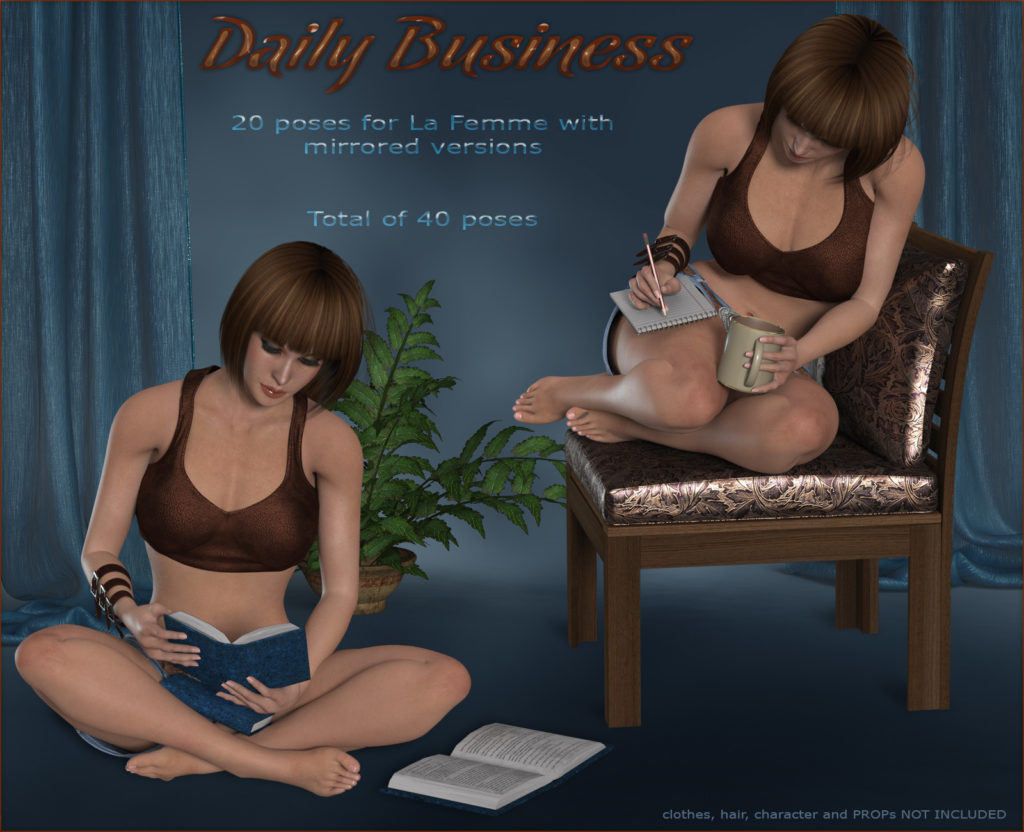Daily Business Poses for La Femme_DAZ3DDL