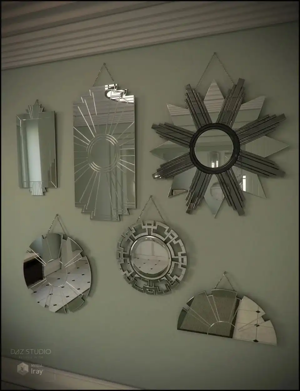 Deco Mirror Set_DAZ3DDL