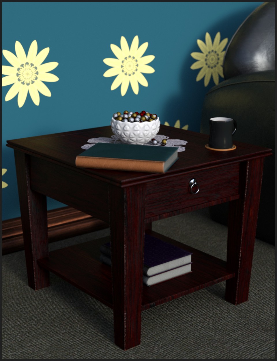 Decorative Side Table and Props_DAZ3D下载站