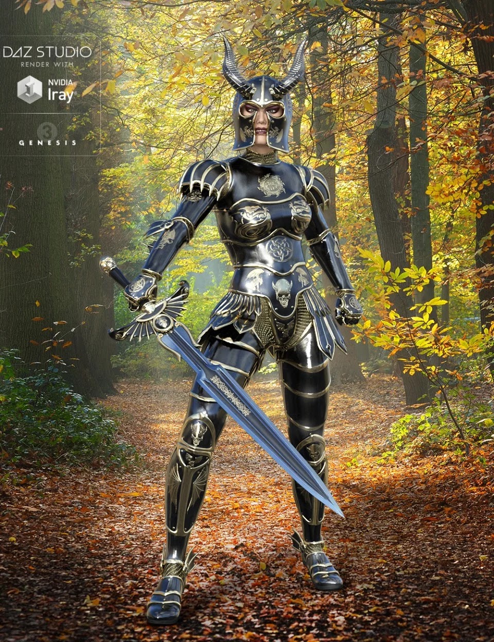 Demon Armor for Genesis 3 Female(s)_DAZ3D下载站