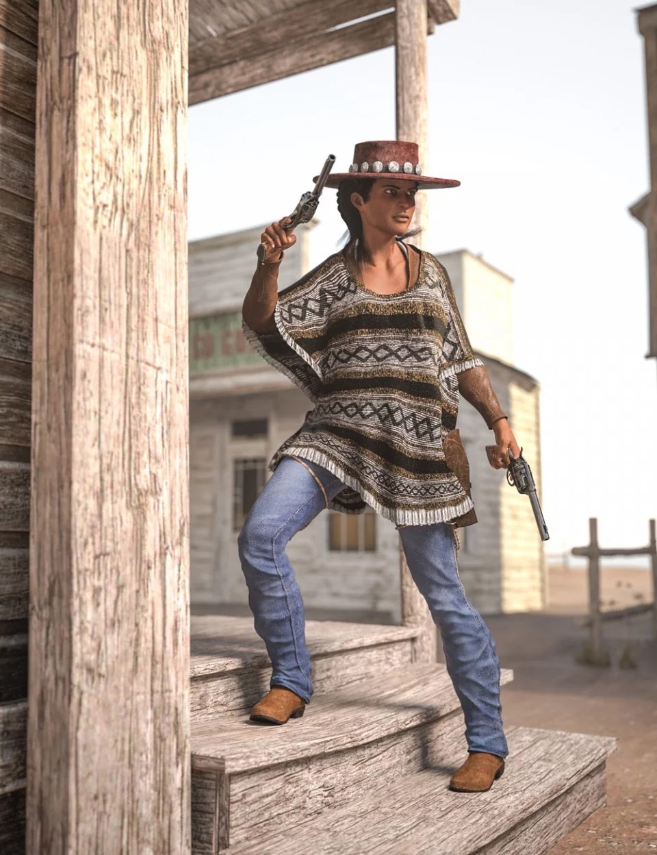 Dusty HD Cowgirl Outfit for Genesis 8 Female(s)_DAZ3D下载站