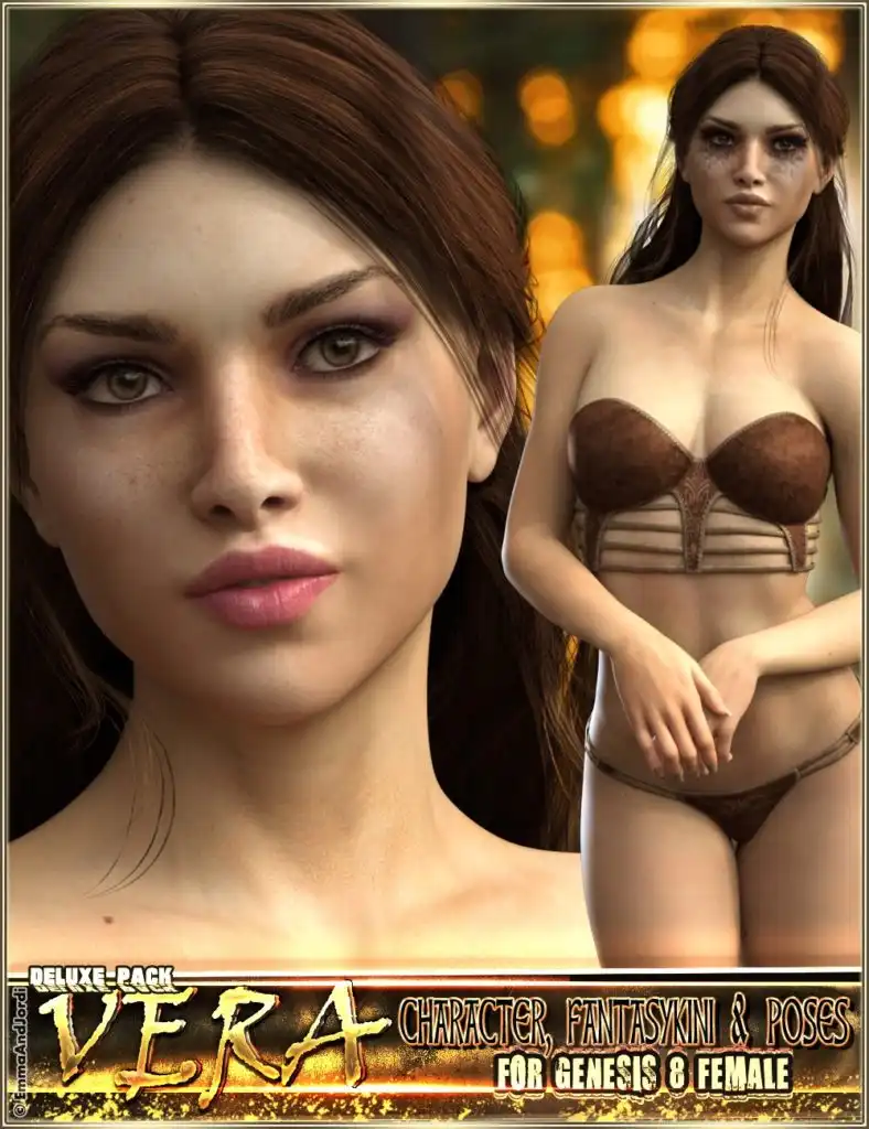 EJ Vera Deluxe Pack for Genesis 8 Female: Character, Fantasykini and Poses_DAZ3D下载站