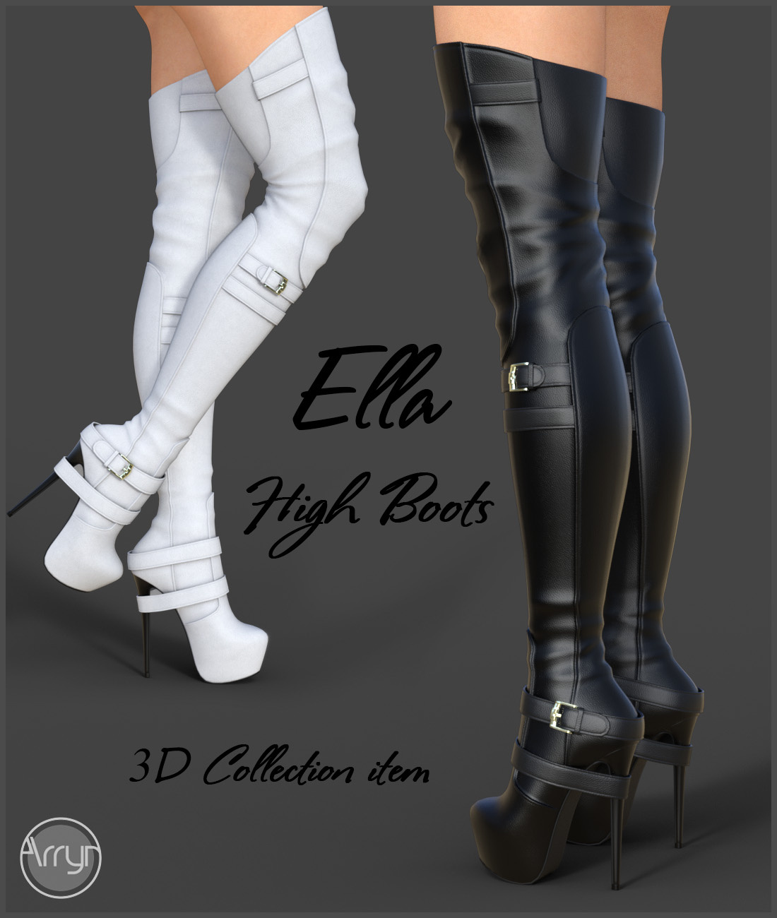 Ella High Boots for Genesis 3 Females_DAZ3D下载站
