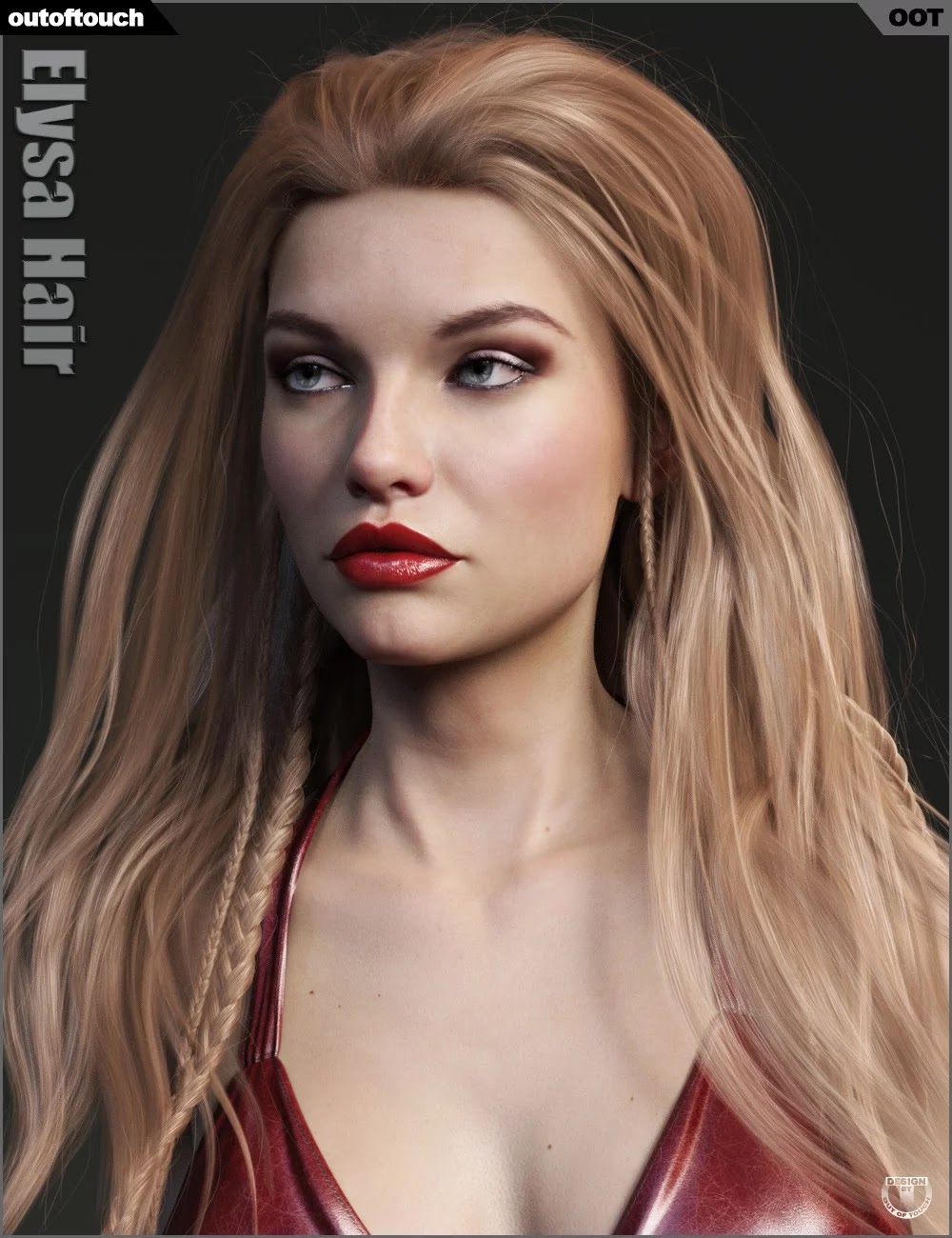 Elysa Hair for Genesis 3 and 8 Female(s)_DAZ3D下载站