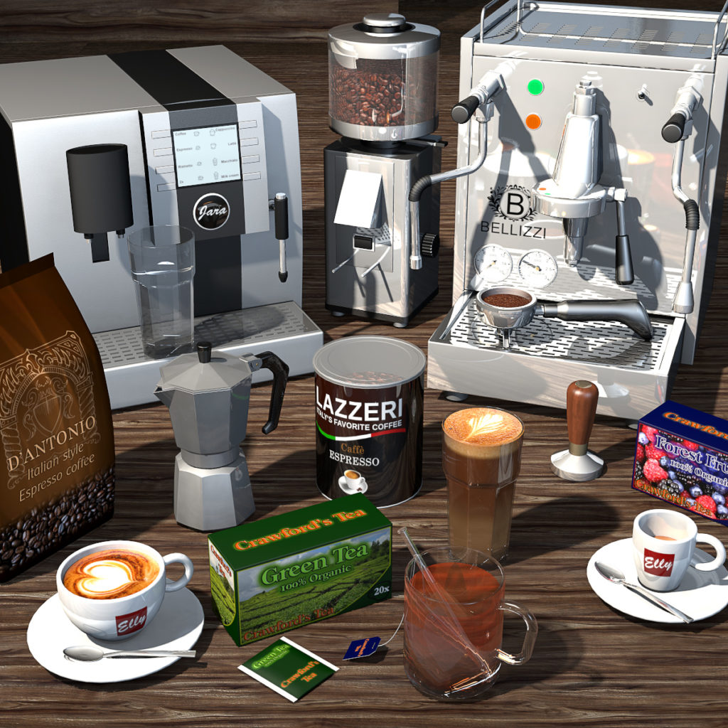 Everyday Items, Coffee and Tea_DAZ3D下载站