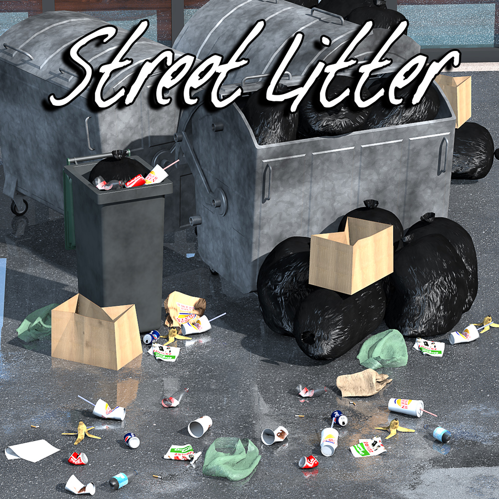 Everyday Items, Street Litter_DAZ3D下载站