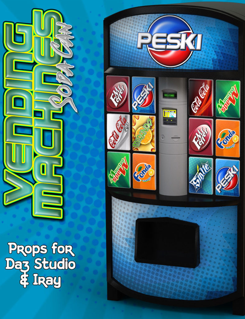 Exnem Vending Machines Soda Cans for Daz Studio and Iray_DAZ3D下载站