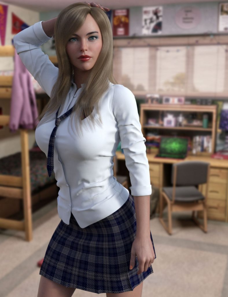 FG College Outfit for Genesis 8 Female(s)_DAZ3D下载站