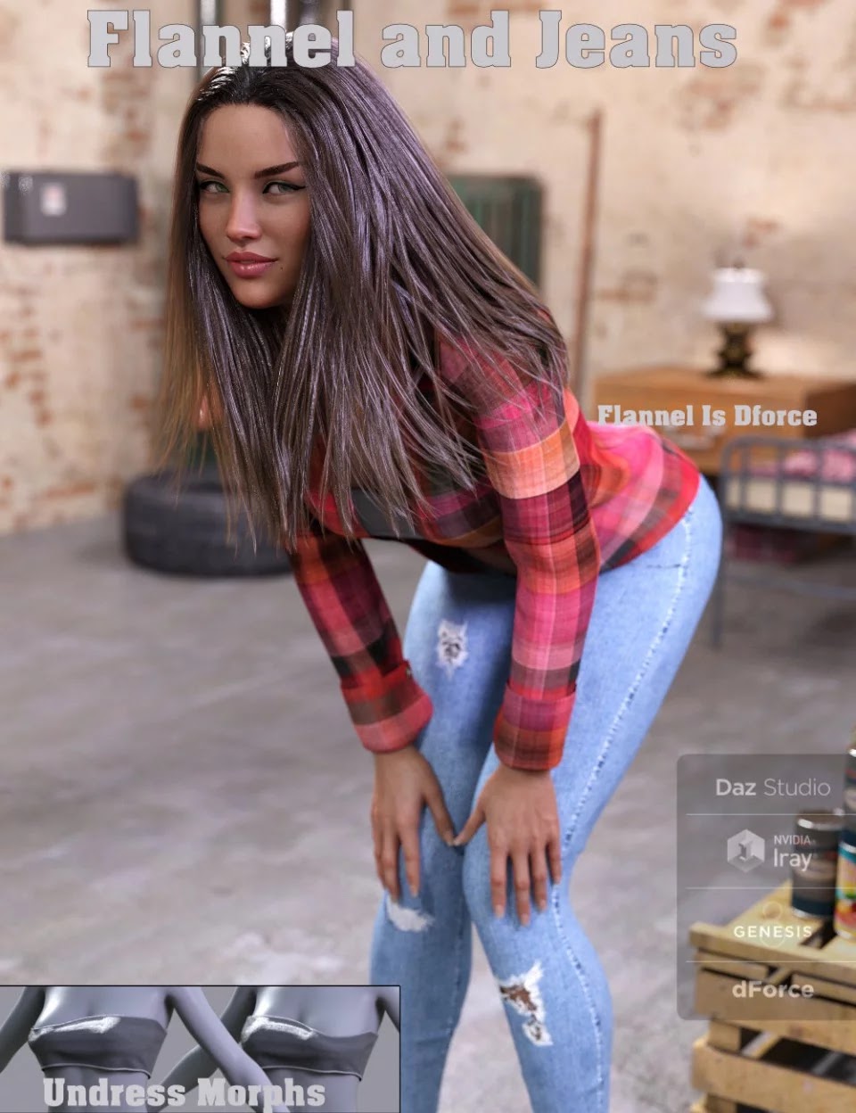 FGF Flannel and Jeans Outfit for Genesis 8 Female(s)_DAZ3DDL