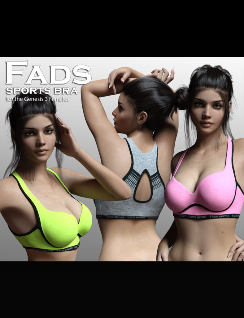 Fads Sports Bra for Genesis 3 Female_DAZ3D下载站