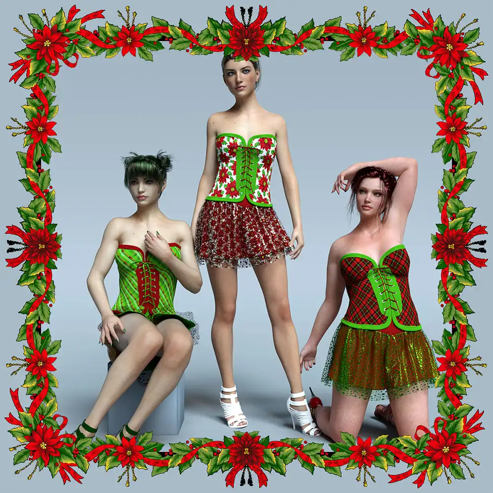 Festive Dress for G3F_DAZ3D下载站