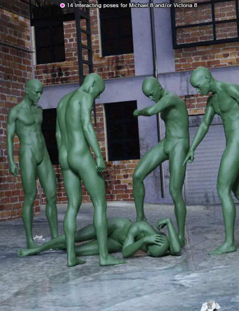 Fight Poses For Michael 8 And Victoria 8_DAZ3D下载站