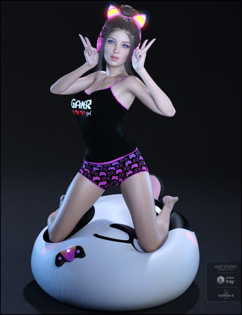 Gamer Girl PJs and Accessories for Genesis 8 Female(s)_DAZ3D下载站