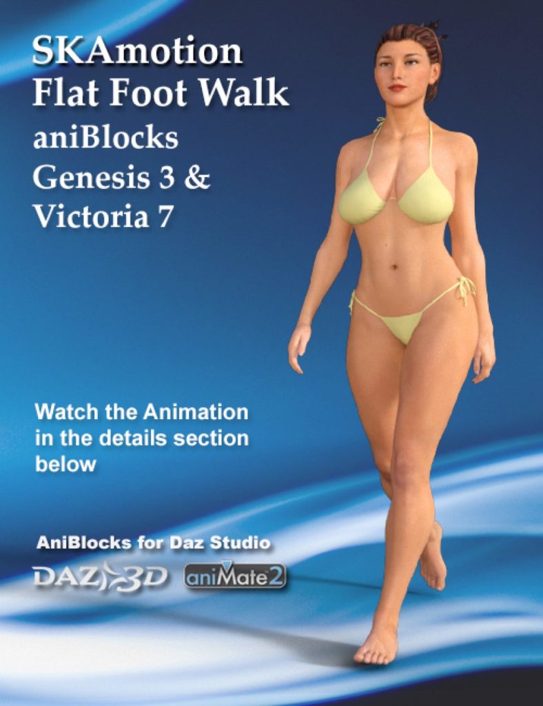 Genesis 3 Female(s) & Victoria 7 Flat Foot Walk aniBlock_DAZ3D下载站