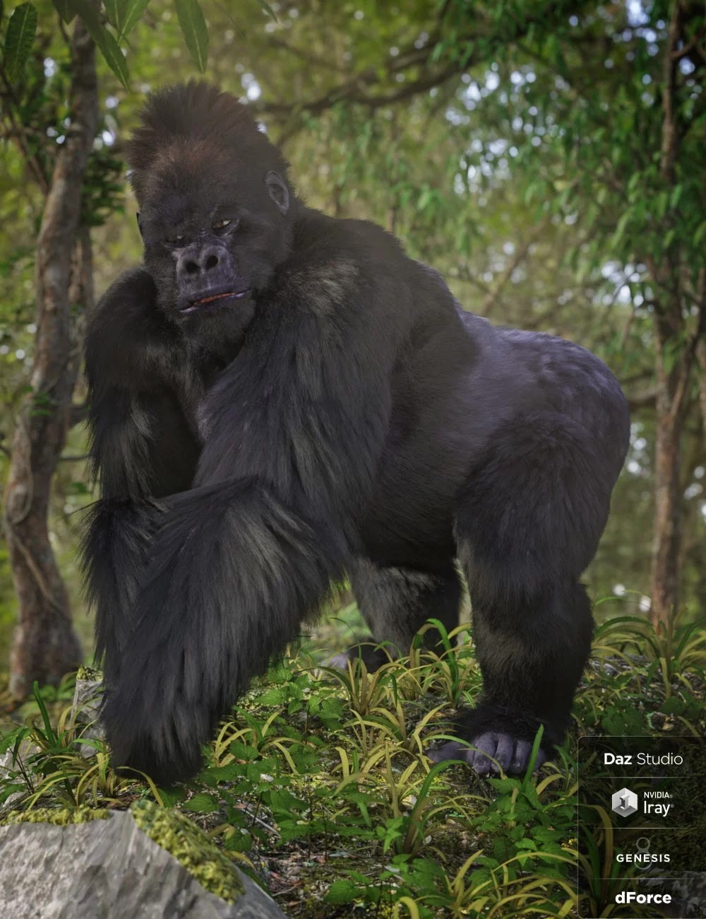 Gorilla for Genesis 8 Male_DAZ3D下载站