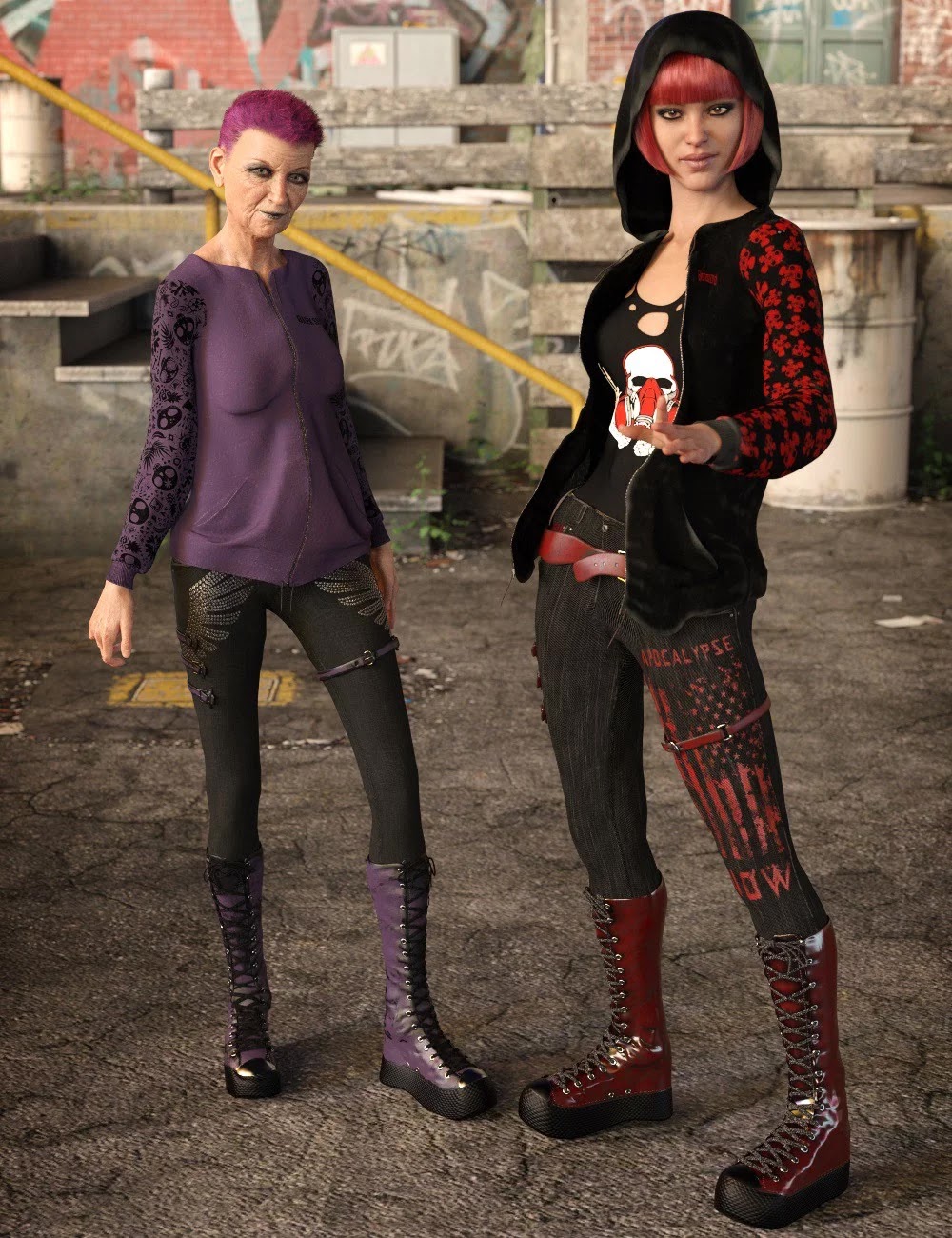 Gothy Punk Outfit Textures_DAZ3DDL
