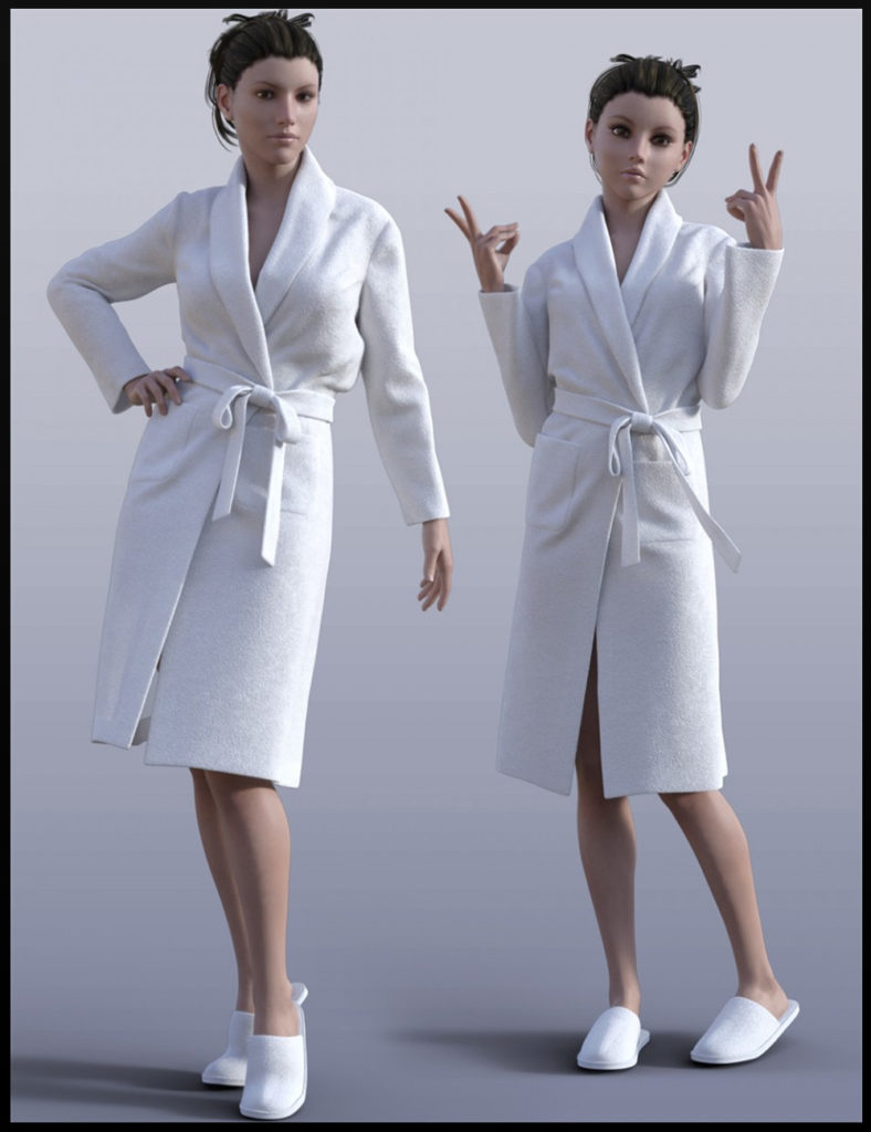 H&C Bathrobe Set for Genesis 3 Female(s)_DAZ3D下载站