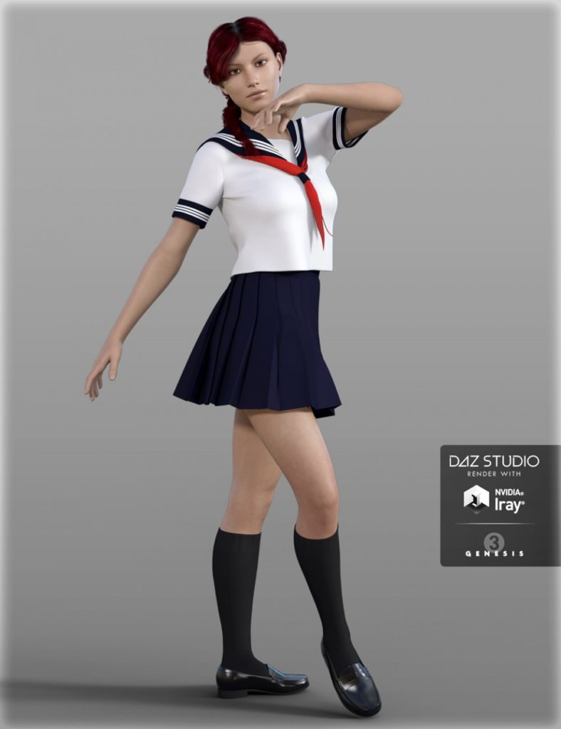 H&C Japanese School Uniforms for Genesis 3 Female(s)_DAZ3DDL