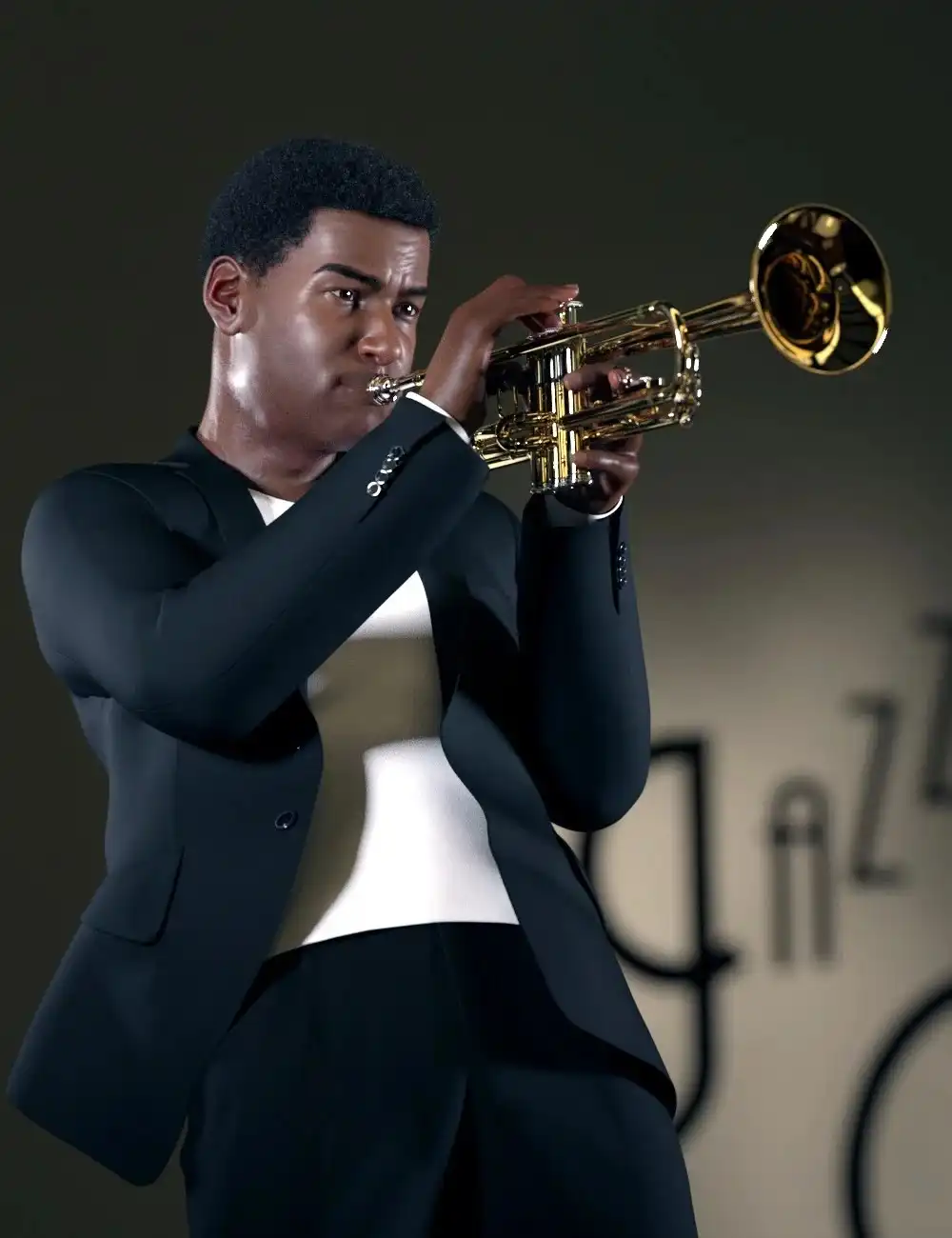 HD Trumpet and Poses for Genesis 8_DAZ3D下载站