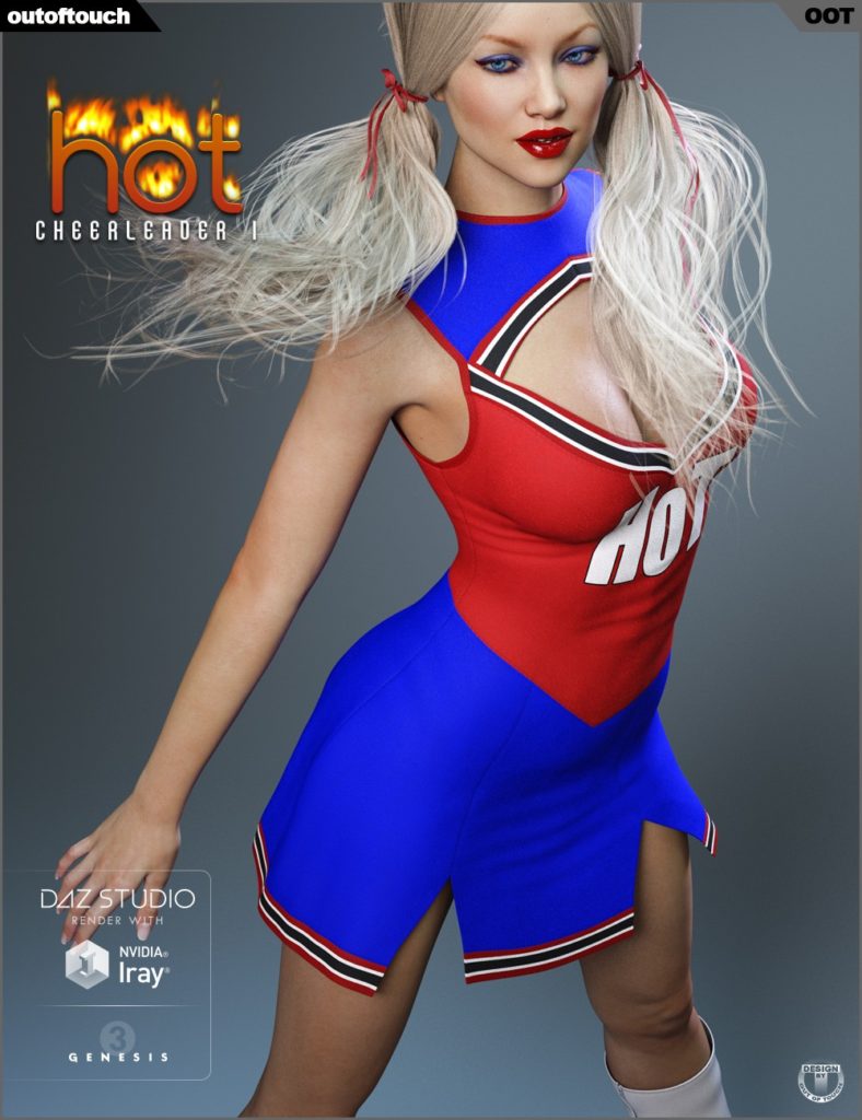 HOT Cheerleader 1 Outfit for Genesis 3 Female(s)_DAZ3D下载站