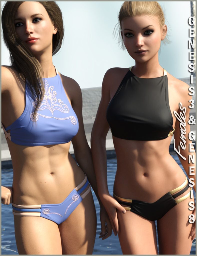 High Neck Bikini for Genesis 3 and Genesis 8 Female(s)_DAZ3DDL