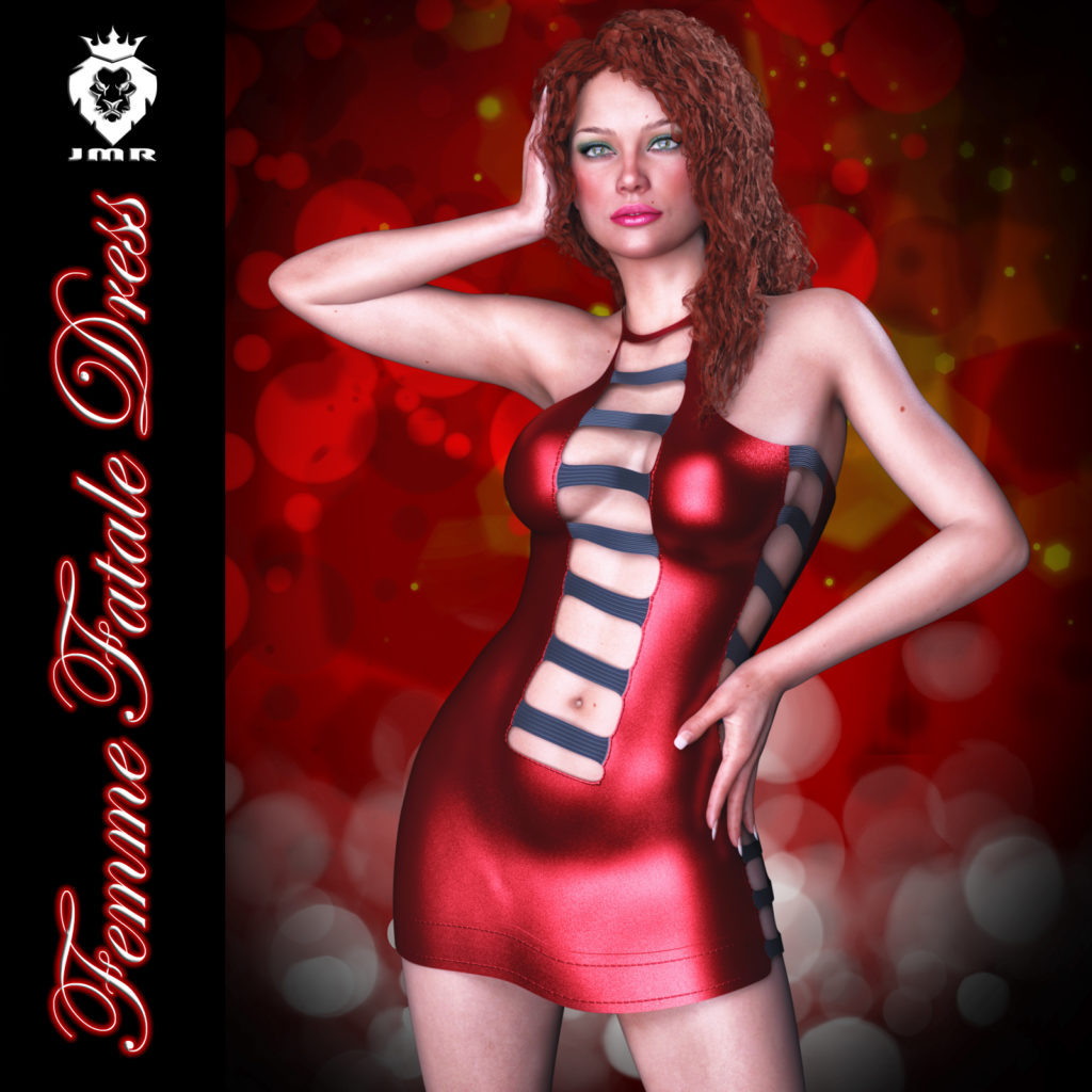 JMR Femme Fatale Dress for G3F/G8F_DAZ3D下载站