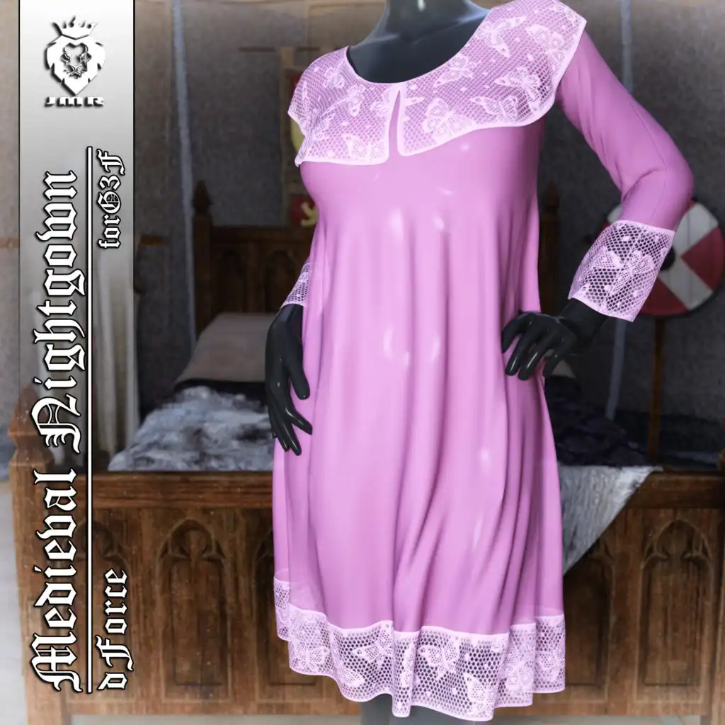 JMR dForce Medieval Nightgown for G3F_DAZ3DDL