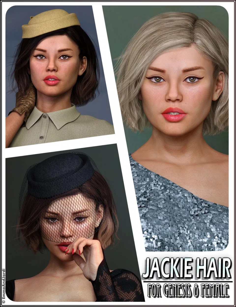 Jackie Hair For Genesis 8 Female(s)_DAZ3D下载站