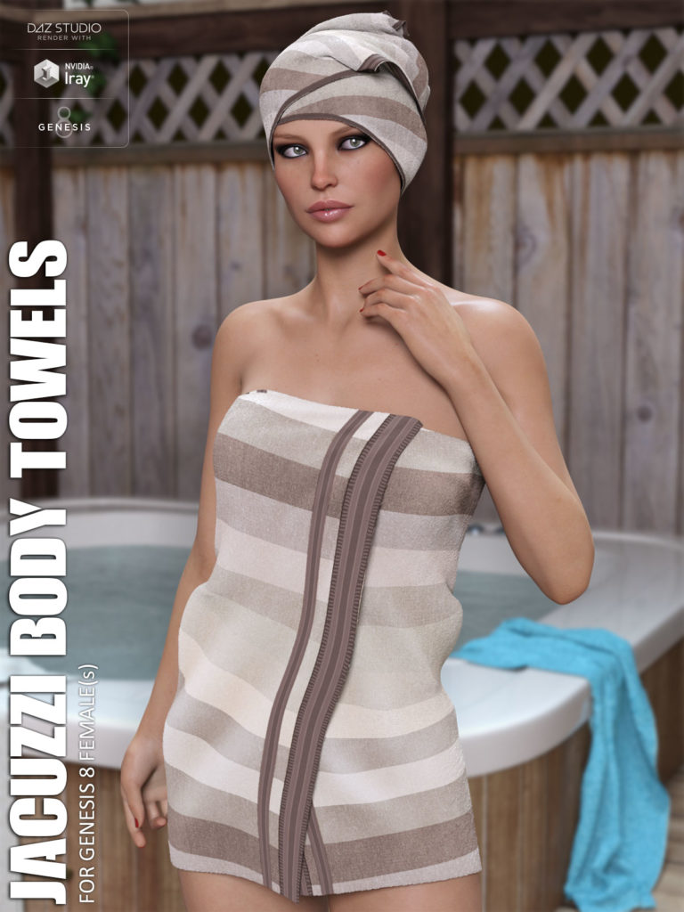 Jacuzzi Body Towels for Genesis 8 Females_DAZ3D下载站