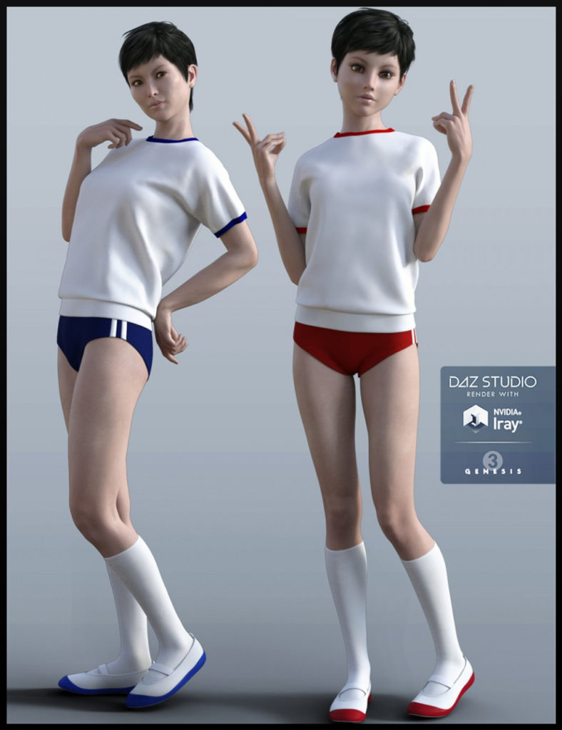Japanese School Sportswear for Genesis 3 Female(s)_DAZ3D下载站