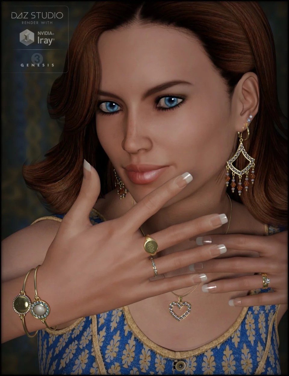 Jewelry Basics for Genesis 3 Female(s)_DAZ3D下载站