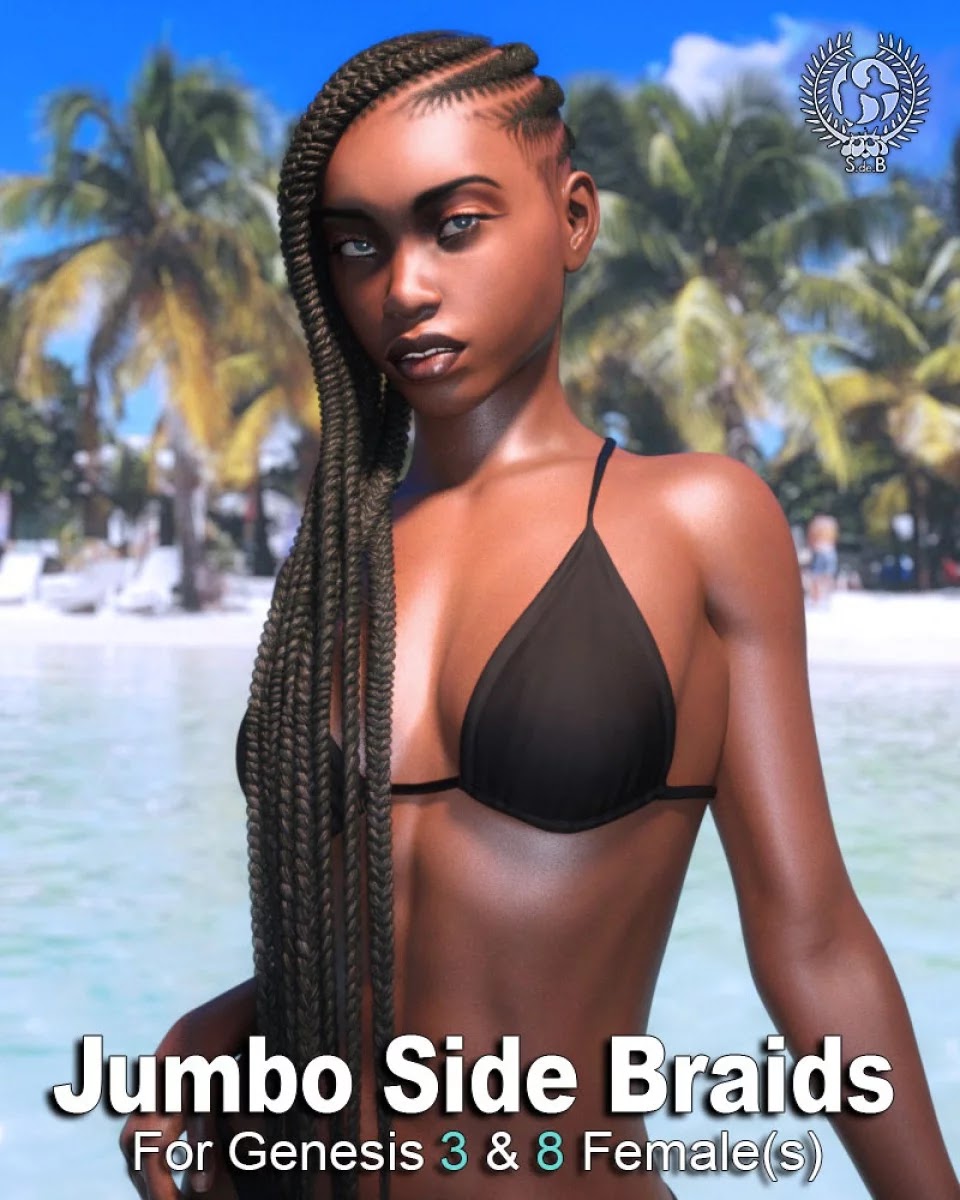 Jumbo Side Braids for Genesis 3 and 8 Female(s)_DAZ3DDL