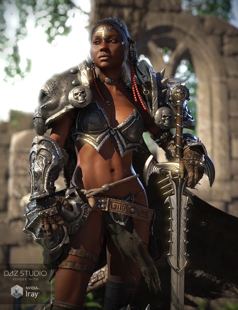 Kadis – Ancient Legendary Armor, Weapons and Poses for Genesis 3 Female(s)_DAZ3D下载站