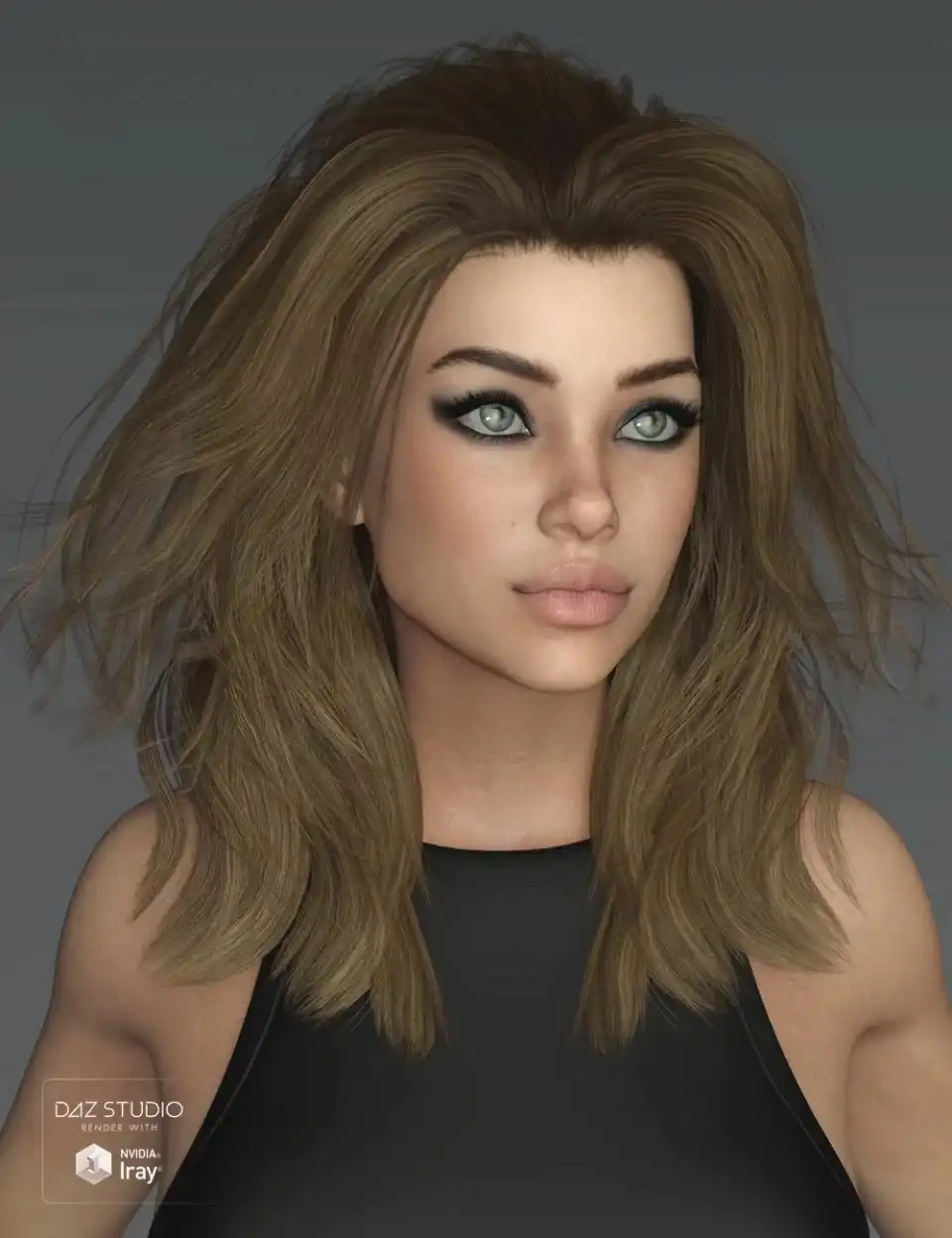 Kim Hair for Genesis 3 and 8 Female(s)_DAZ3D下载站