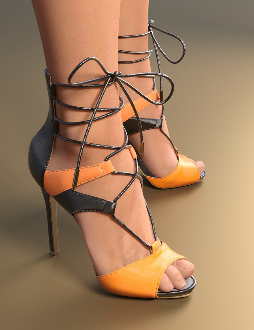 Lace Up Heels for Genesis 3 Female(s)_DAZ3D下载站