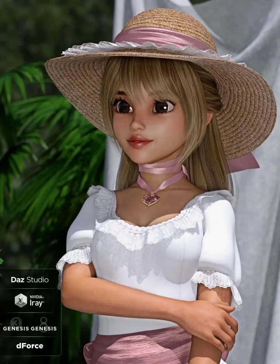 Laura Hair with dForce for Genesis 3 and 8 Female(s)_DAZ3DDL