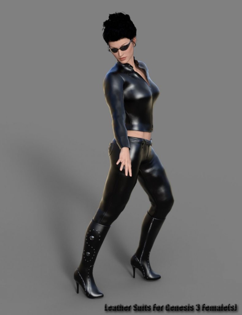 Leather Suits for Genesis 3 Female(s)_DAZ3D下载站