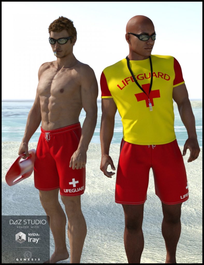 Lifeguard Uniform for Genesis 3 Male(s)_DAZ3D下载站