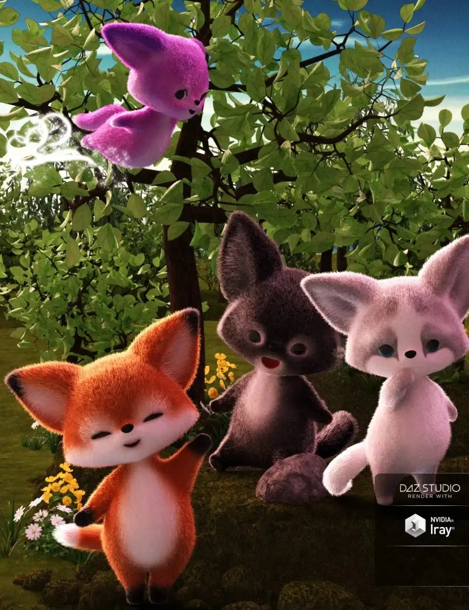 Little Fox Poses for Scamp The Fox by Lady Little Fox_DAZ3DDL