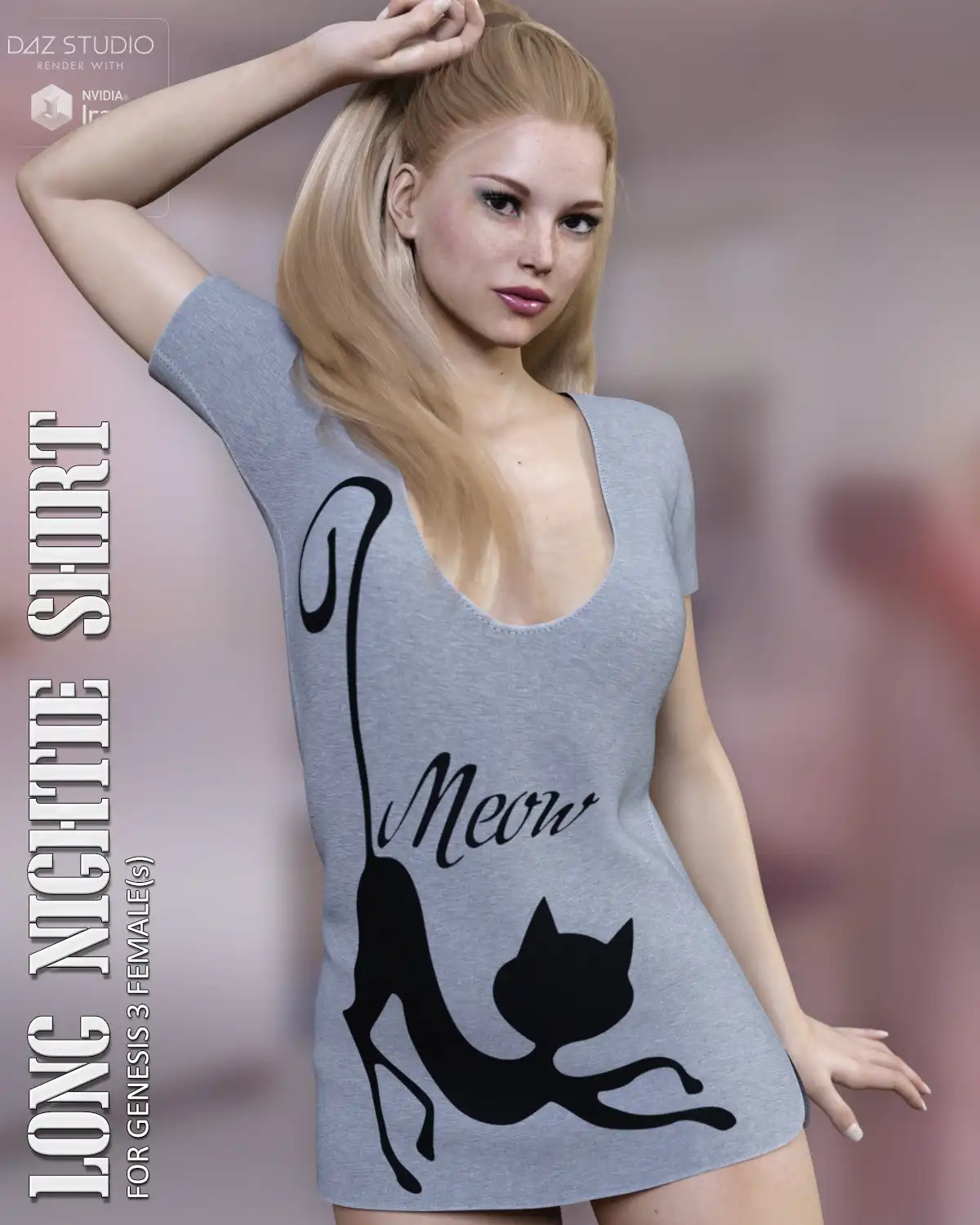 Long Nightie Shirt for Genesis 3 Females_DAZ3DDL