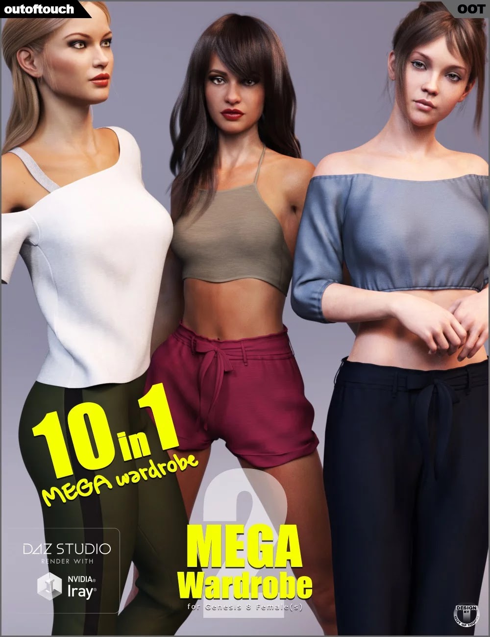 MEGA Wardrobe 2 for Genesis 8 Female(s)_DAZ3D下载站