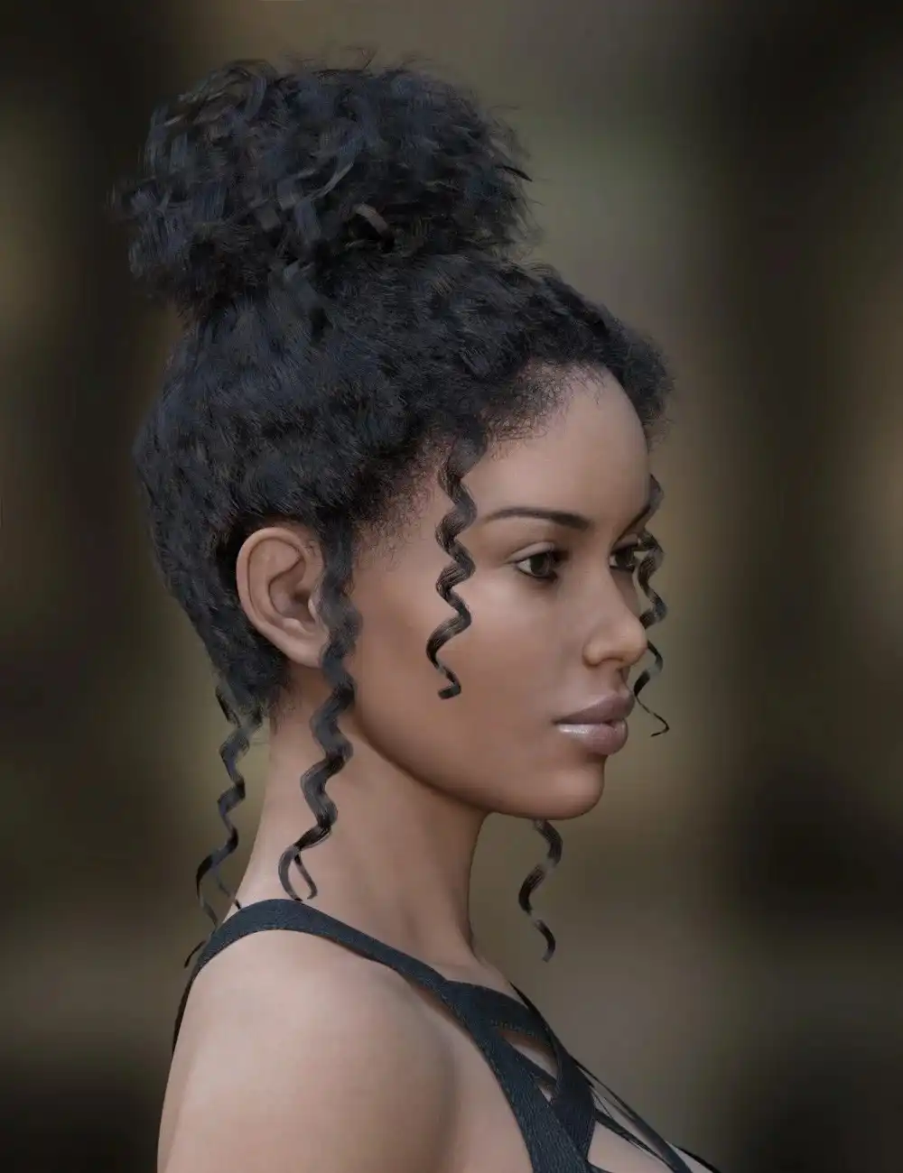 MRL dForce Curly Bun for Genesis 8 Female(s)_DAZ3D下载站