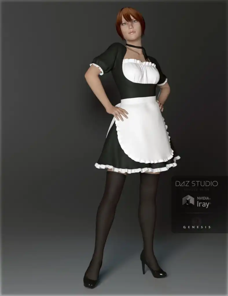 Maid Dress for Genesis 3 Female(s)_DAZ3DDL