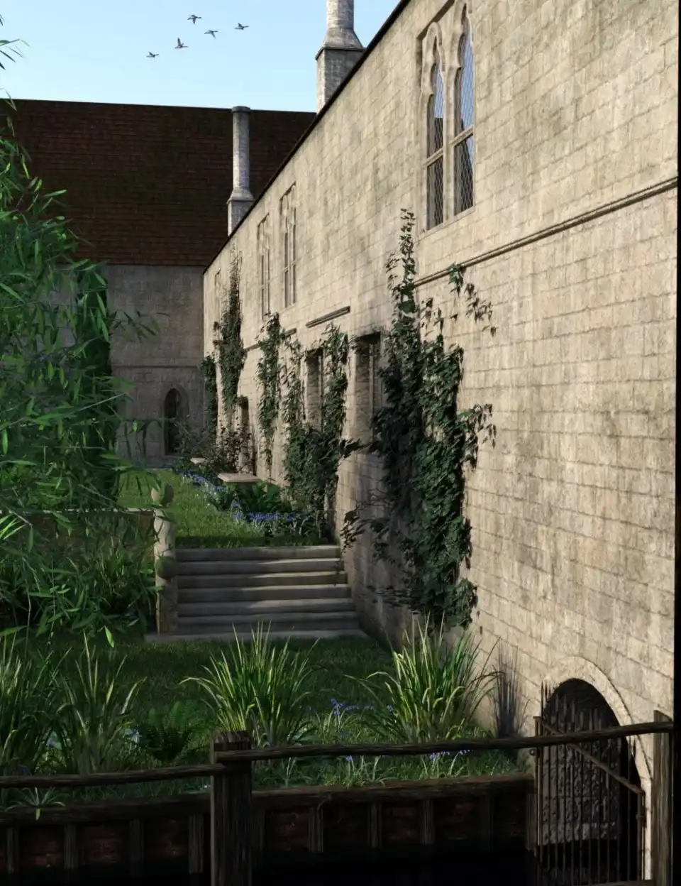 Medieval Hall and Garden_DAZ3D下载站